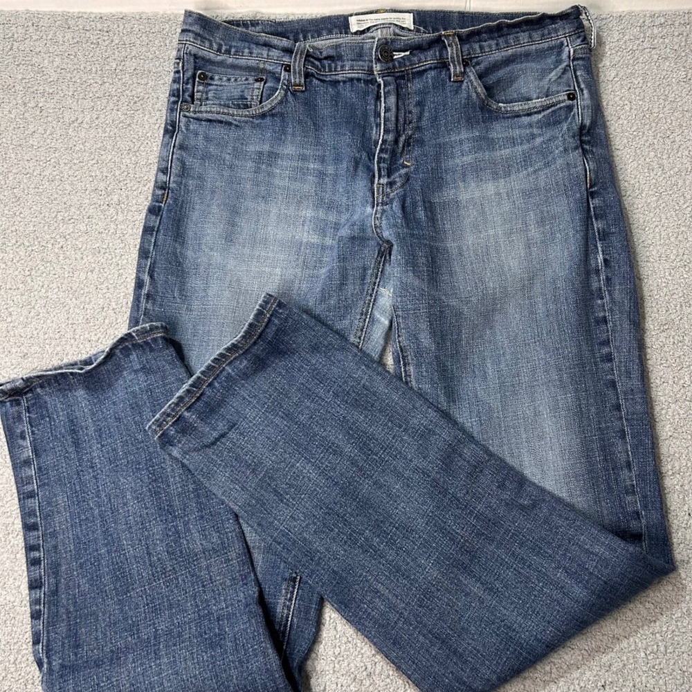 Adidas Originals Denim Jeans Straight Leg 34 Blue Medium Wash Streetwear Retro
